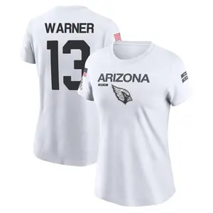 Women's Kurt Warner Arizona Cardinals White 2024 Salute to Service Legend Performance T-Shirt