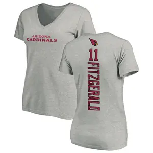 Women's Larry Fitzgerald Arizona Cardinals Backer V-Neck T-Shirt - Ash