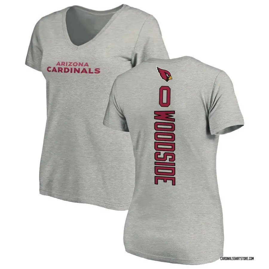 Women's Logan Woodside Arizona Cardinals Backer V-Neck T-Shirt - Ash