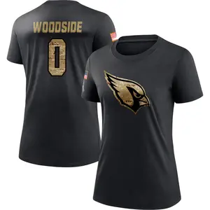 Women's Logan Woodside Arizona Cardinals Black 2020 Salute To Service Performance T-Shirt