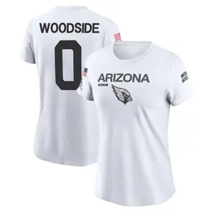 Women's Logan Woodside Arizona Cardinals White 2024 Salute to Service Legend Performance T-Shirt