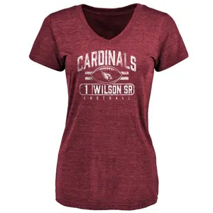Women's Mack Wilson Sr. Arizona Cardinals Flanker Tri-Blend T-Shirt - Maroon