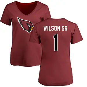 Women's Mack Wilson Sr. Arizona Cardinals Name & Number Logo Slim Fit T-Shirt - Maroon