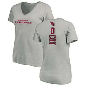 Women's Marques Cox Arizona Cardinals Backer V-Neck T-Shirt - Ash