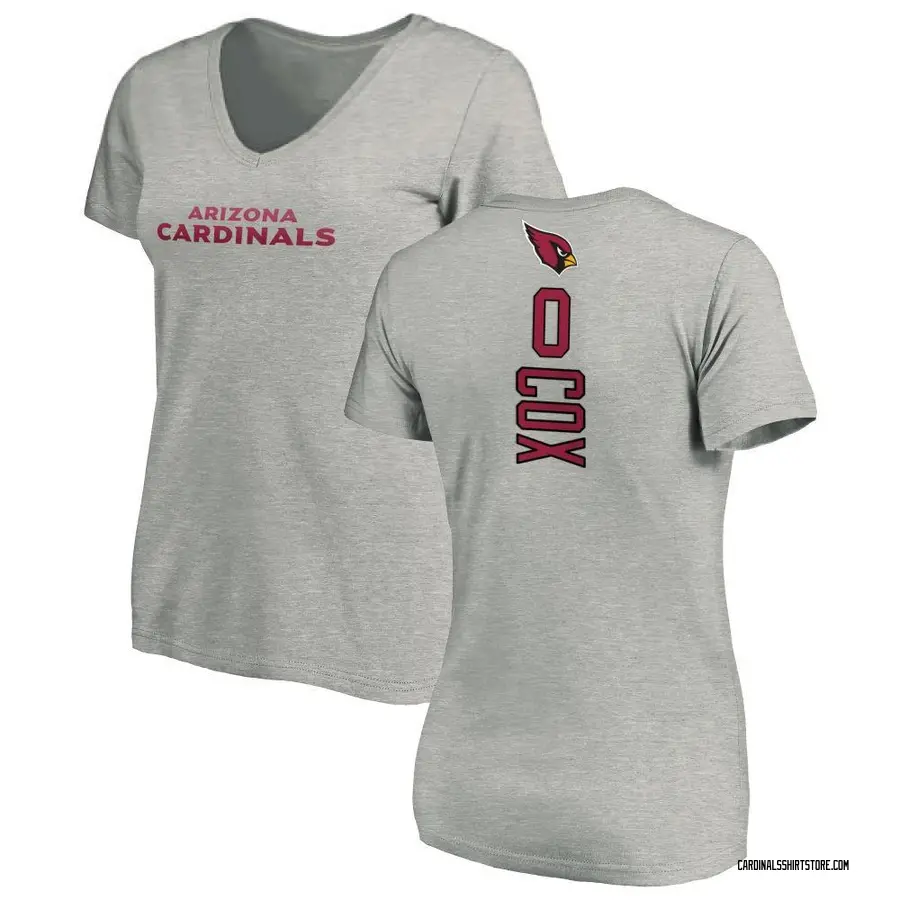 Women's Marques Cox Arizona Cardinals Backer V-Neck T-Shirt - Ash