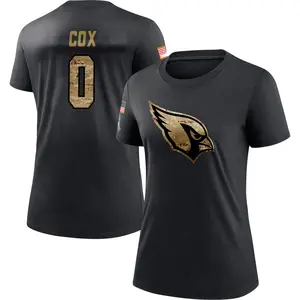Women's Marques Cox Arizona Cardinals Black 2020 Salute To Service Performance T-Shirt