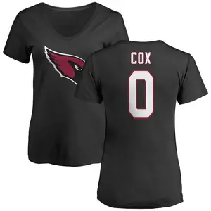 Women's Marques Cox Arizona Cardinals Name & Number Logo Slim Fit T-Shirt - Black
