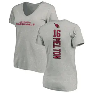 Women's Max Melton Arizona Cardinals Backer V-Neck T-Shirt - Ash