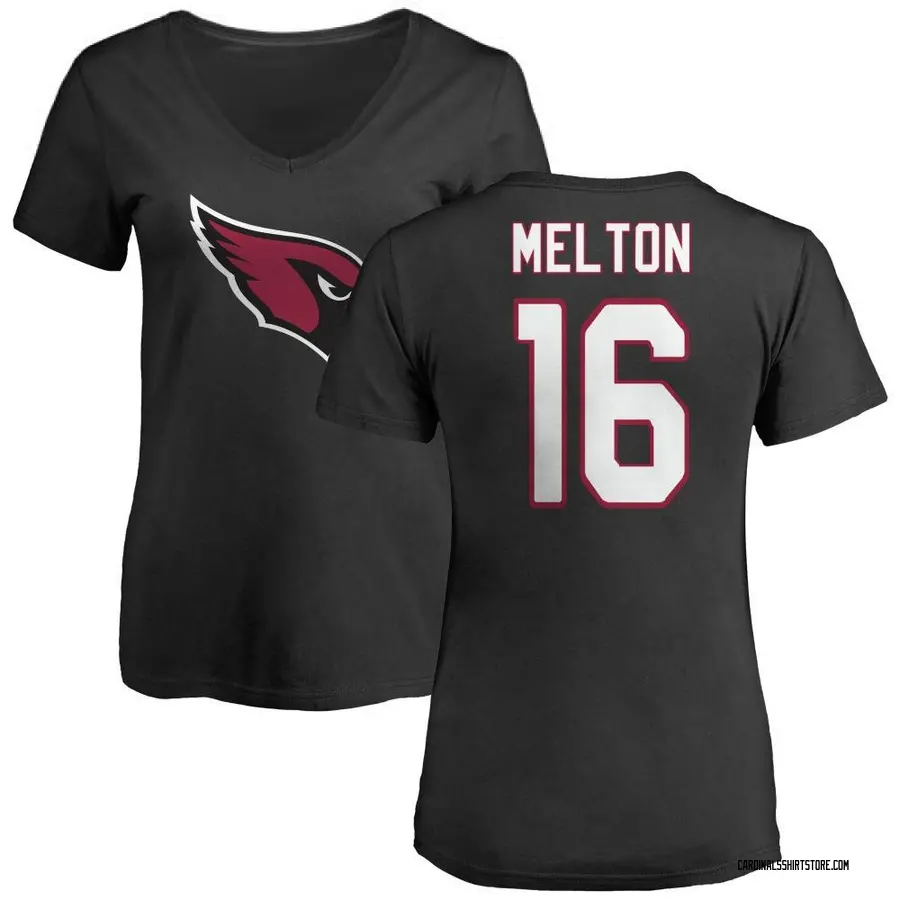 Women's Max Melton Arizona Cardinals Name & Number Logo Slim Fit T-Shirt - Black