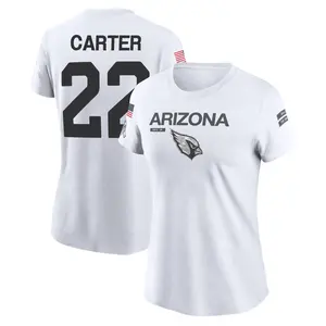 Women's Michael Carter Arizona Cardinals White 2024 Salute to Service Legend Performance T-Shirt