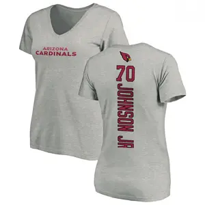 Women's Paris Johnson Jr. Arizona Cardinals Backer V-Neck T-Shirt - Ash