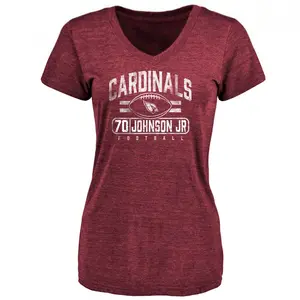Women's Paris Johnson Jr. Arizona Cardinals Flanker Tri-Blend T-Shirt - Maroon