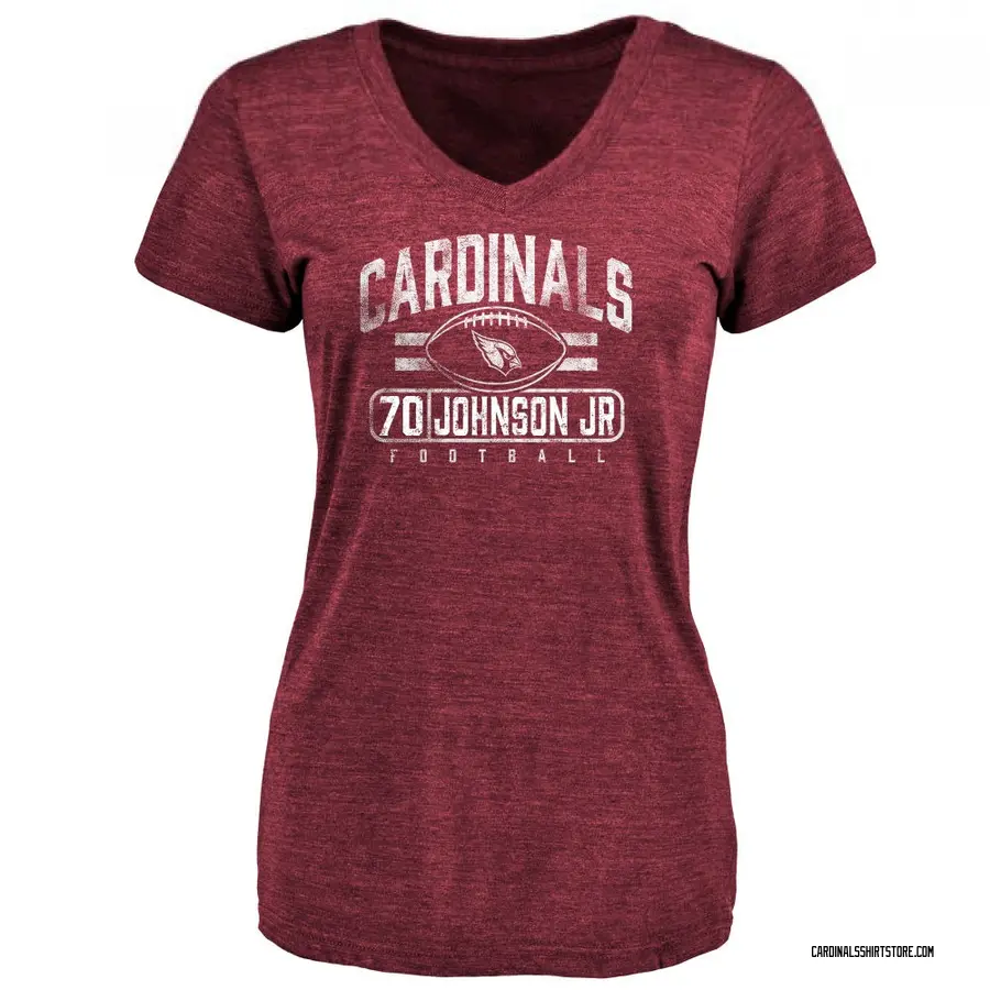 Women's Paris Johnson Jr. Arizona Cardinals Flanker Tri-Blend T-Shirt - Maroon