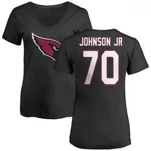 Women's Paris Johnson Jr. Arizona Cardinals Name & Number Logo Slim Fit T-Shirt - Black