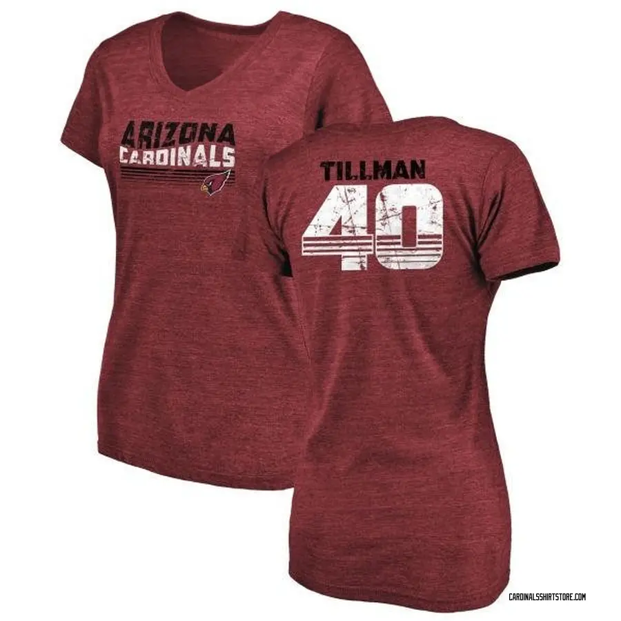 Women's Pat Tillman Arizona Cardinals Retro Tri-Blend V-Neck T-Shirt - Cardinal