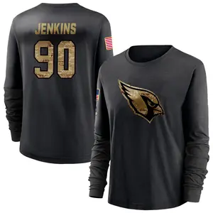 Women's Patrick Jenkins Arizona Cardinals Black 2020 Salute To Service Sideline Performance Long Sleeve T-Shirt