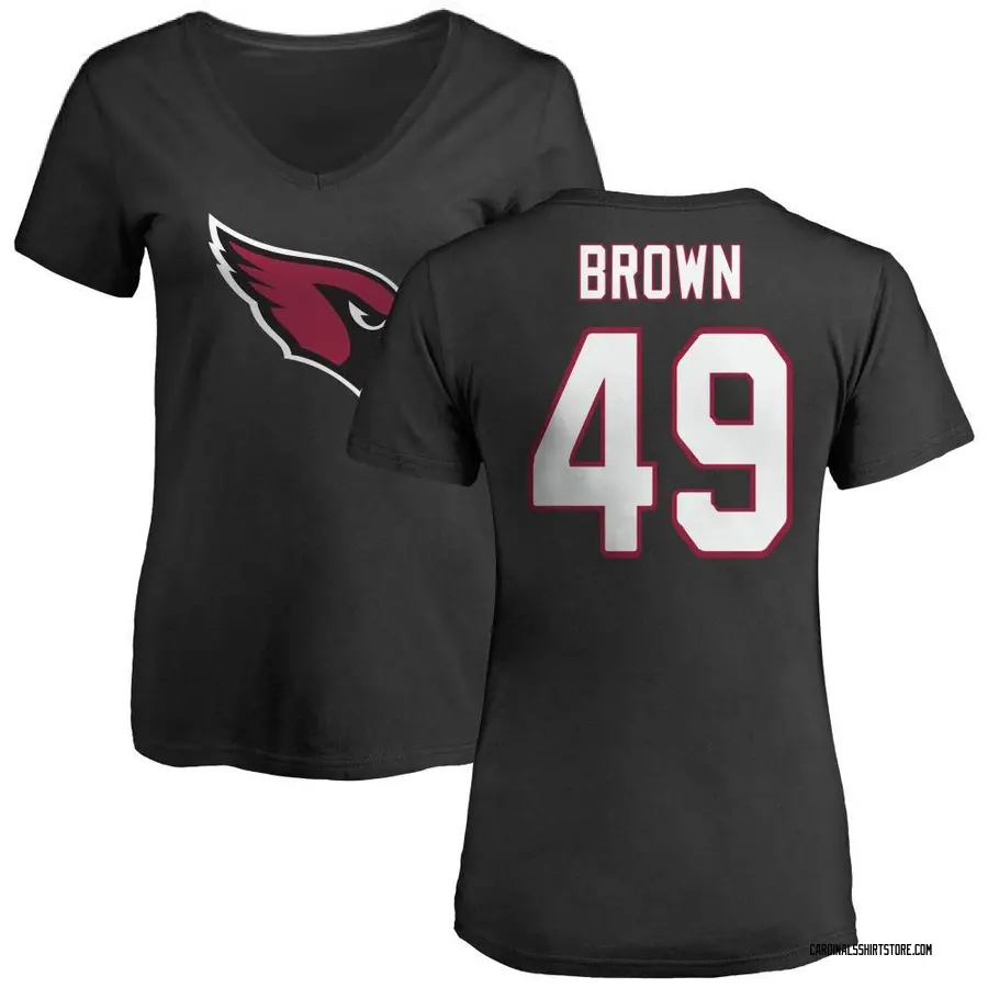 Women's Pharaoh Brown Arizona Cardinals Name & Number Logo Slim Fit T-Shirt - Black