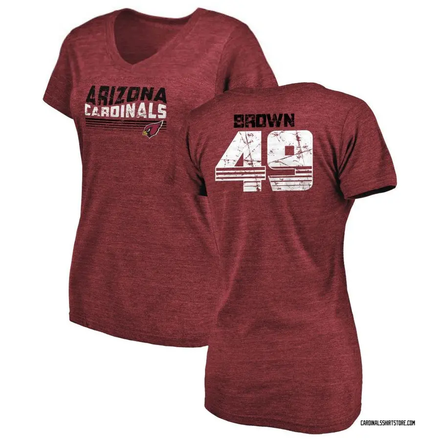 Women's Pharaoh Brown Arizona Cardinals Retro Tri-Blend V-Neck T-Shirt - Cardinal