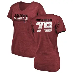 Women's PJ Mustipher Arizona Cardinals Retro Tri-Blend V-Neck T-Shirt - Cardinal