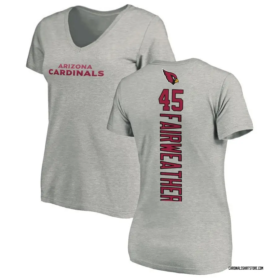 Women's Rivaldo Fairweather Arizona Cardinals Backer V-Neck T-Shirt - Ash