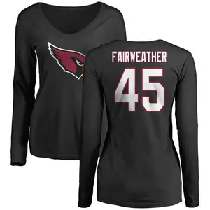 Women's Rivaldo Fairweather Arizona Cardinals Name & Number Logo Slim Fit Long Sleeve T-Shirt - Black