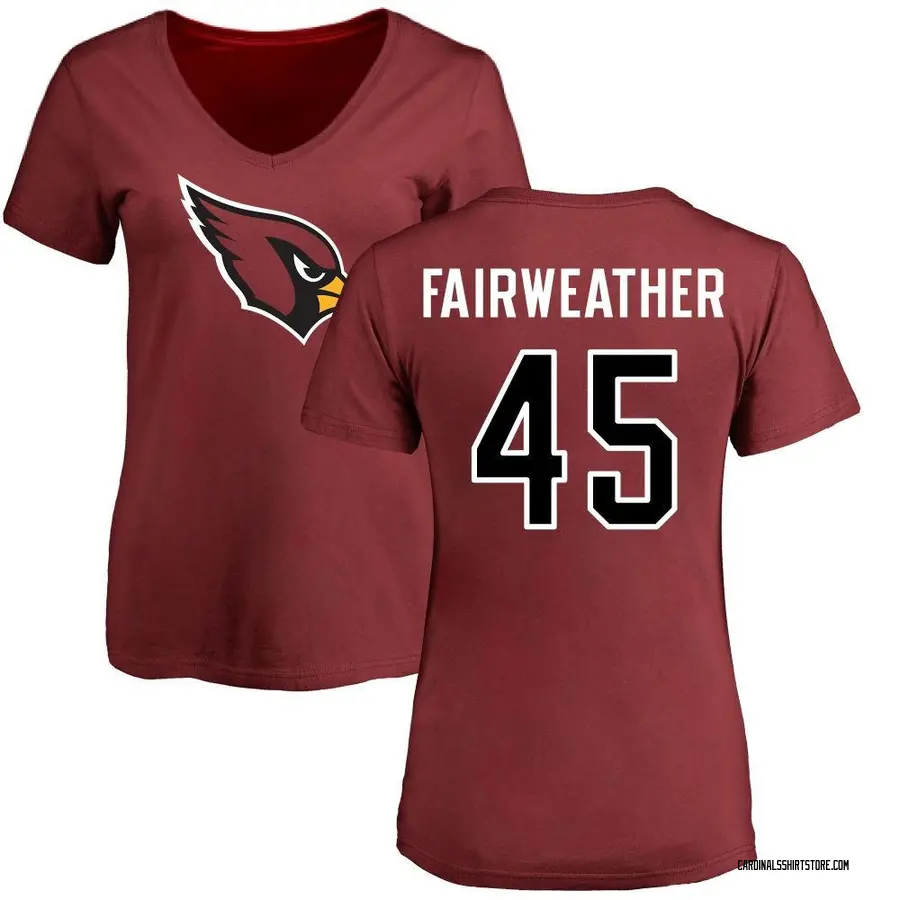Women's Rivaldo Fairweather Arizona Cardinals Name & Number Logo Slim Fit T-Shirt - Maroon