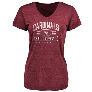 Women's Roy Lopez Arizona Cardinals Flanker Tri-Blend T-Shirt - Maroon