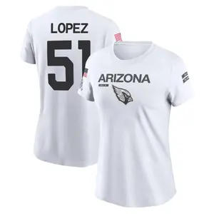 Women's Roy Lopez Arizona Cardinals White 2024 Salute to Service Legend Performance T-Shirt