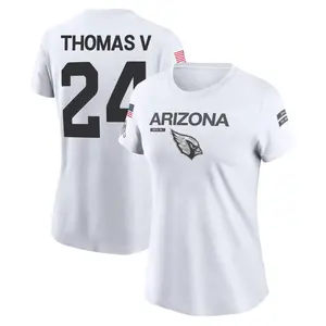 Women's Starling Thomas V Arizona Cardinals White 2024 Salute to Service Legend Performance T-Shirt