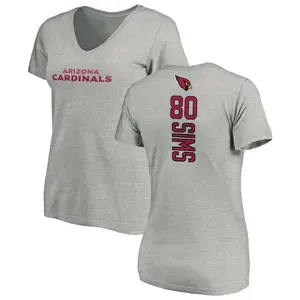 Women's Steven Sims Arizona Cardinals Backer V-Neck T-Shirt - Ash
