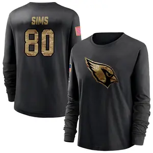 Women's Steven Sims Arizona Cardinals Black 2020 Salute To Service Sideline Performance Long Sleeve T-Shirt