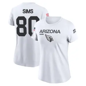 Women's Steven Sims Arizona Cardinals White 2024 Salute to Service Legend Performance T-Shirt