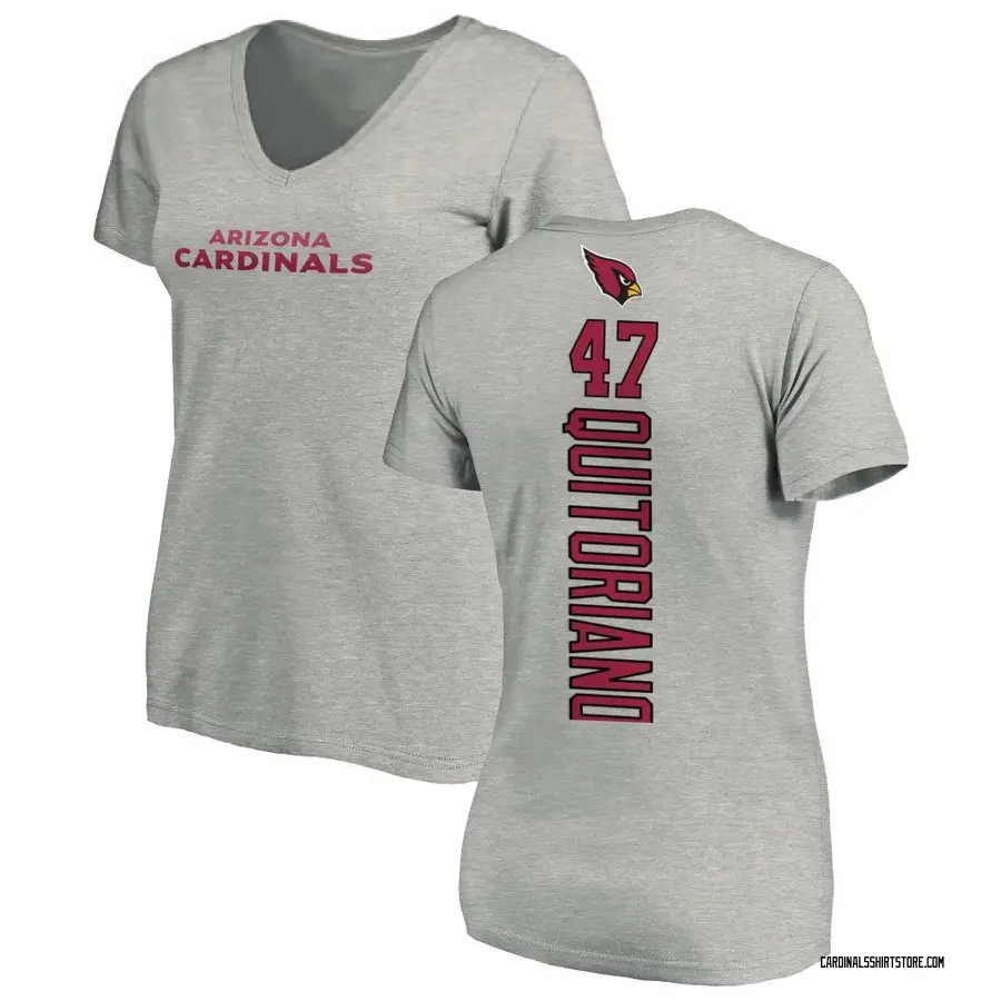 Women's Teagan Quitoriano Arizona Cardinals Backer V-Neck T-Shirt - Ash