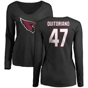 Women's Teagan Quitoriano Arizona Cardinals Name & Number Logo Slim Fit Long Sleeve T-Shirt - Black