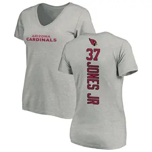 Women's Tony Jones Jr. Arizona Cardinals Backer V-Neck T-Shirt - Ash