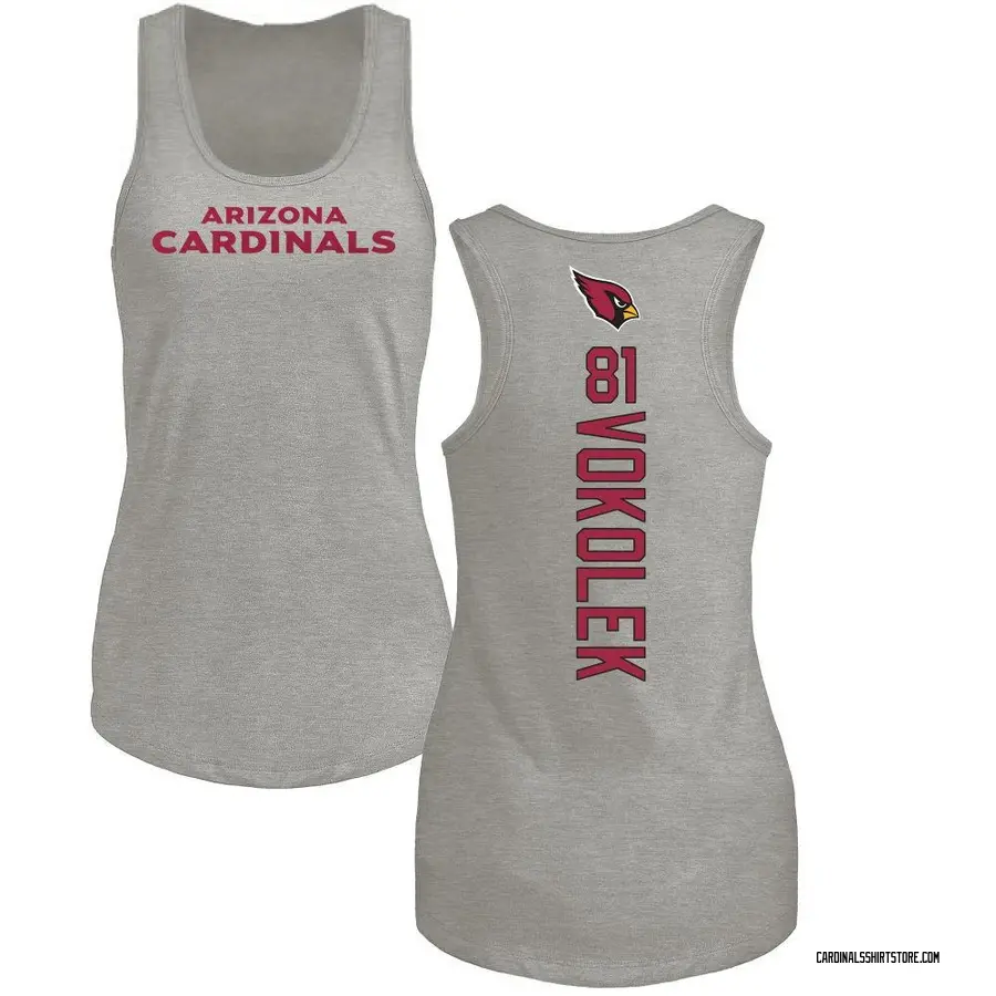 Women's Travis Vokolek Arizona Cardinals Backer Tri-Blend Tank Top - Ash
