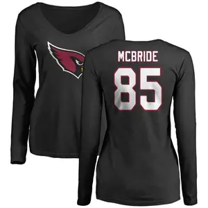 Women's Trey McBride Arizona Cardinals Name & Number Logo Slim Fit Long Sleeve T-Shirt - Black