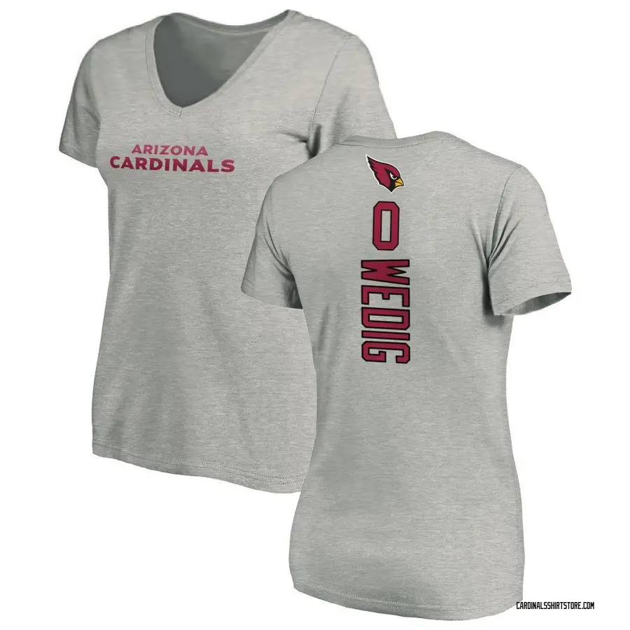 Women's Trey Wedig Arizona Cardinals Backer V-Neck T-Shirt - Ash
