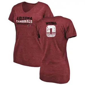 Women's Trey Wedig Arizona Cardinals Retro Tri-Blend V-Neck T-Shirt - Cardinal