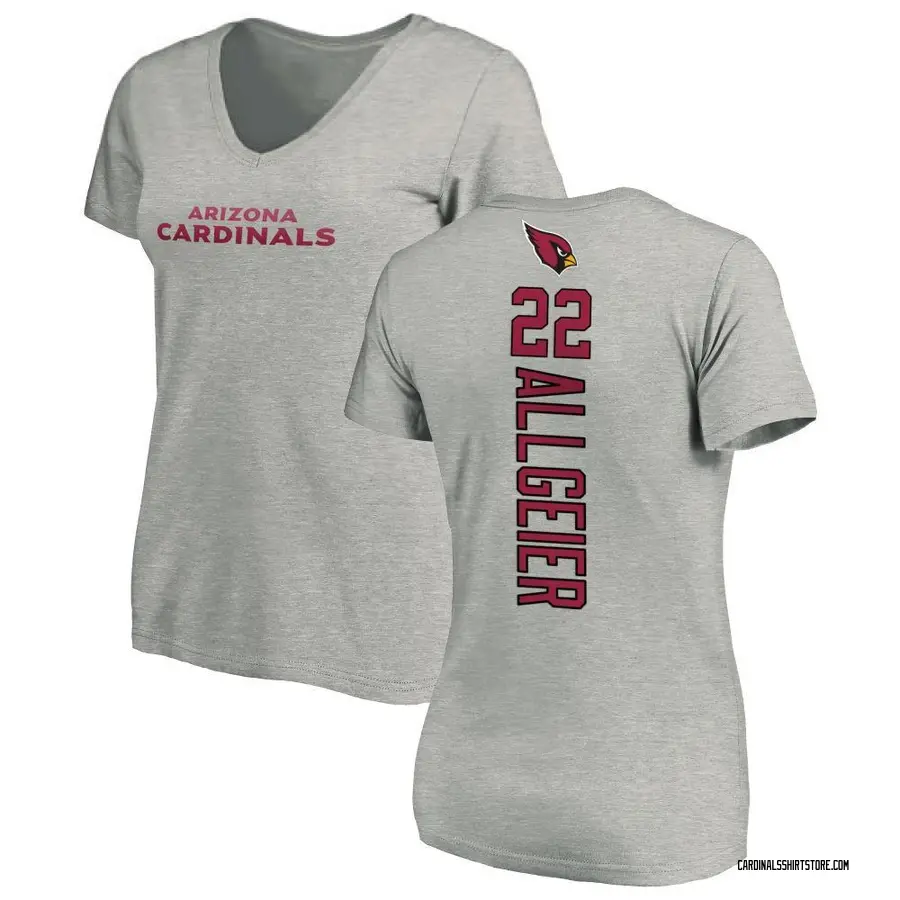 Women's Tyler Allgeier Arizona Cardinals Backer V-Neck T-Shirt - Ash