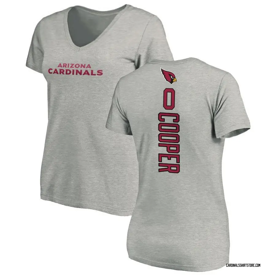 Women's Tyler Cooper Arizona Cardinals Backer V-Neck T-Shirt - Ash