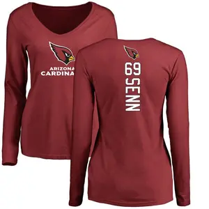 Women's Valentin Senn Arizona Cardinals Backer Slim Fit Long Sleeve T-Shirt - Maroon