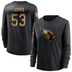 Women's Vi Jones Arizona Cardinals Black 2020 Salute To Service Sideline Performance Long Sleeve T-Shirt