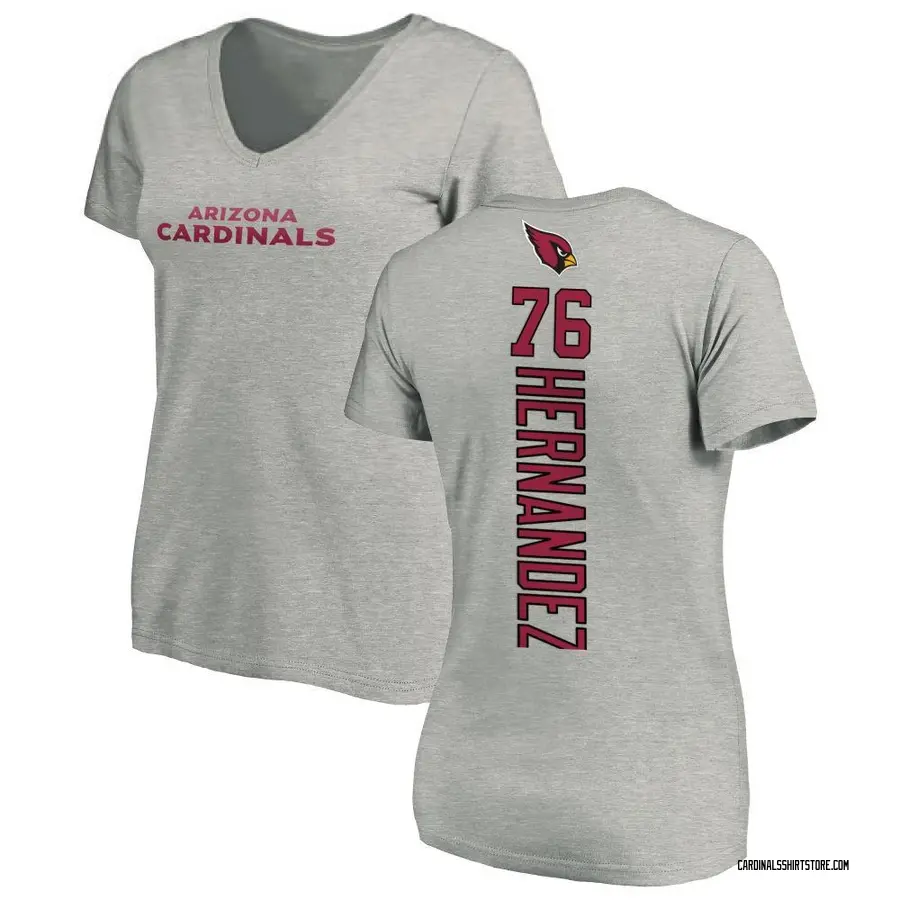Women's Will Hernandez Arizona Cardinals Backer V-Neck T-Shirt - Ash