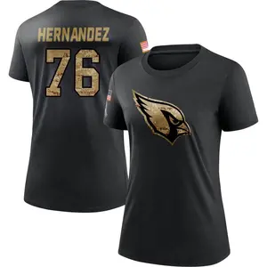 Women's Will Hernandez Arizona Cardinals Black 2020 Salute To Service Performance T-Shirt