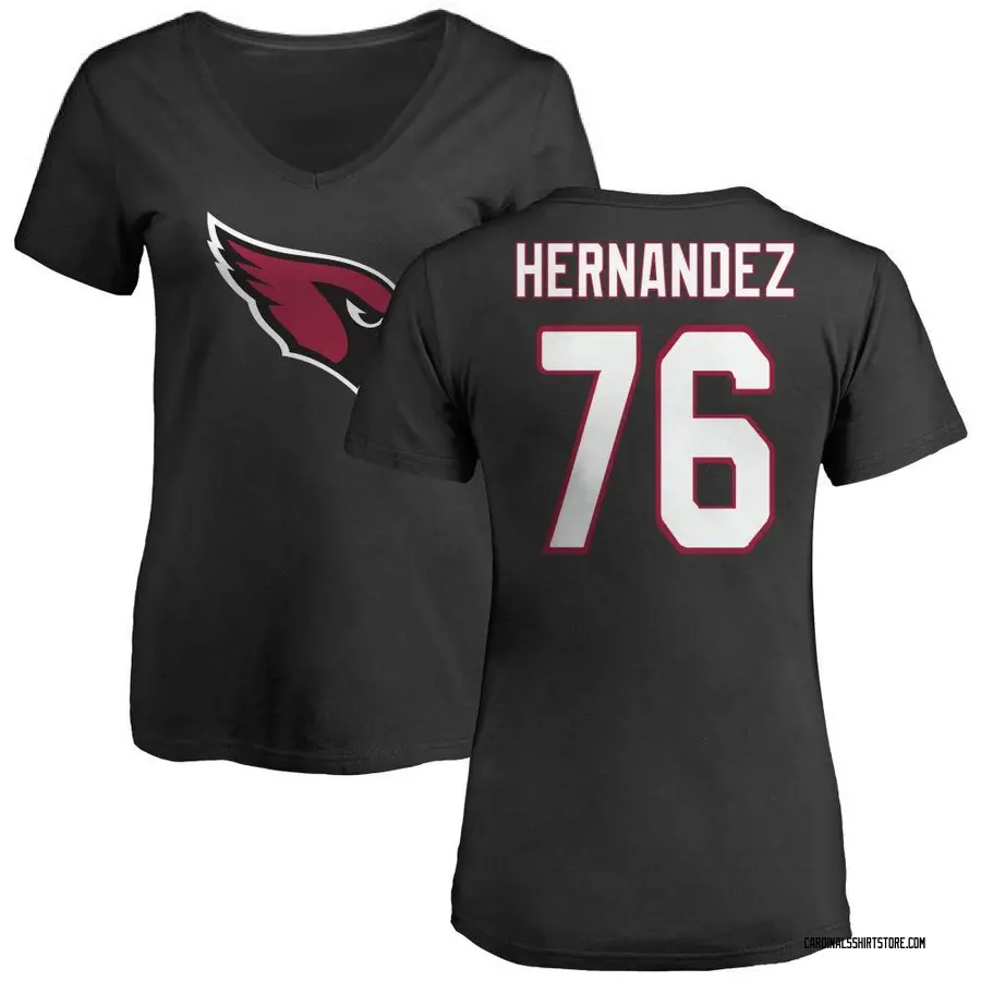 Women's Will Hernandez Arizona Cardinals Name & Number Logo Slim Fit T-Shirt - Black