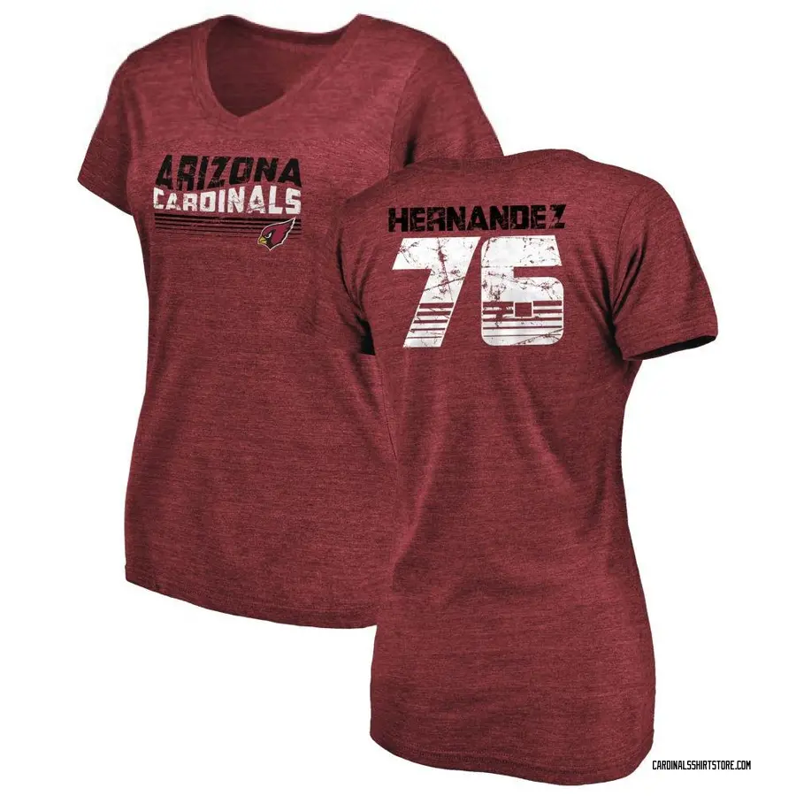 Women's Will Hernandez Arizona Cardinals Retro Tri-Blend V-Neck T-Shirt - Cardinal