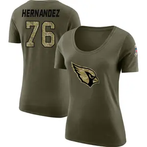 Women's Will Hernandez Arizona Cardinals Salute to Service Olive Legend Scoop Neck T-Shirt