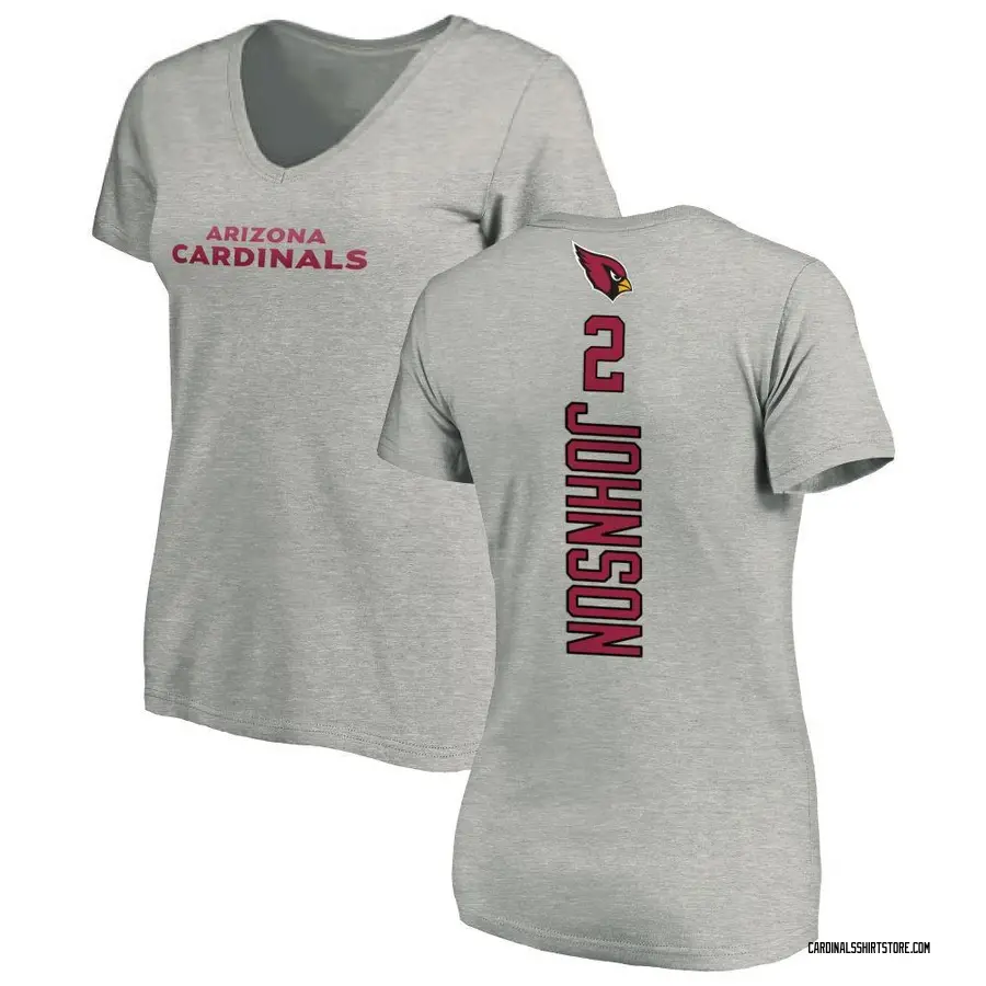 Women's Will Johnson Arizona Cardinals Backer V-Neck T-Shirt - Ash