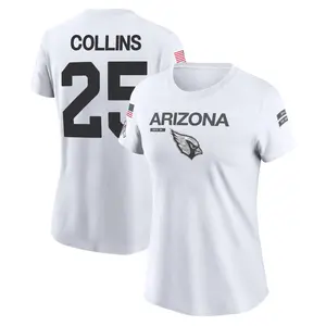 Women's Zaven Collins Arizona Cardinals White 2024 Salute to Service Legend Performance T-Shirt
